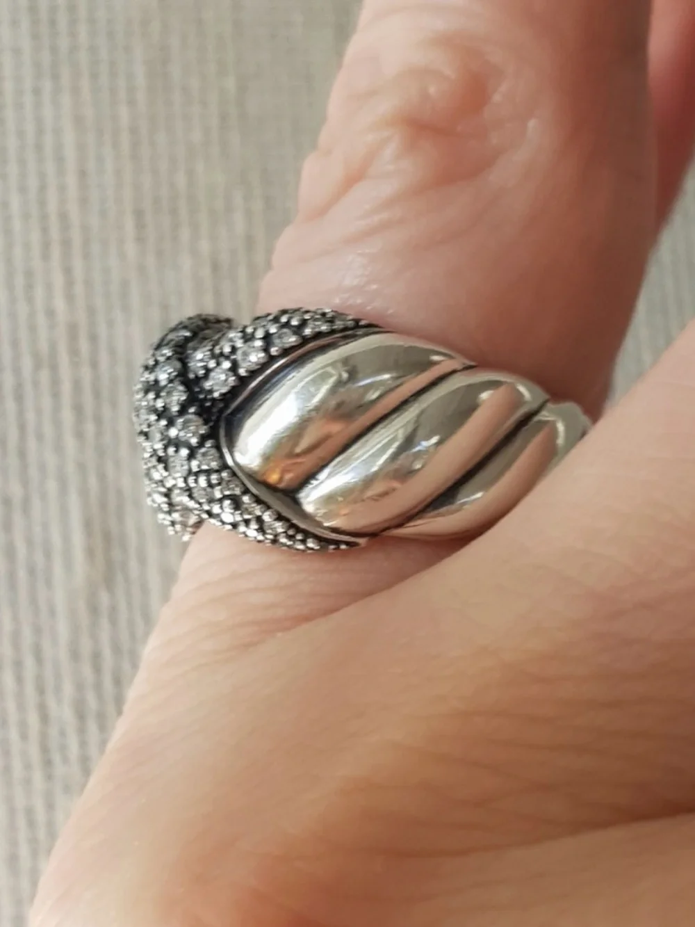 David Yurman Midnight Melange X Ring With Diamonds